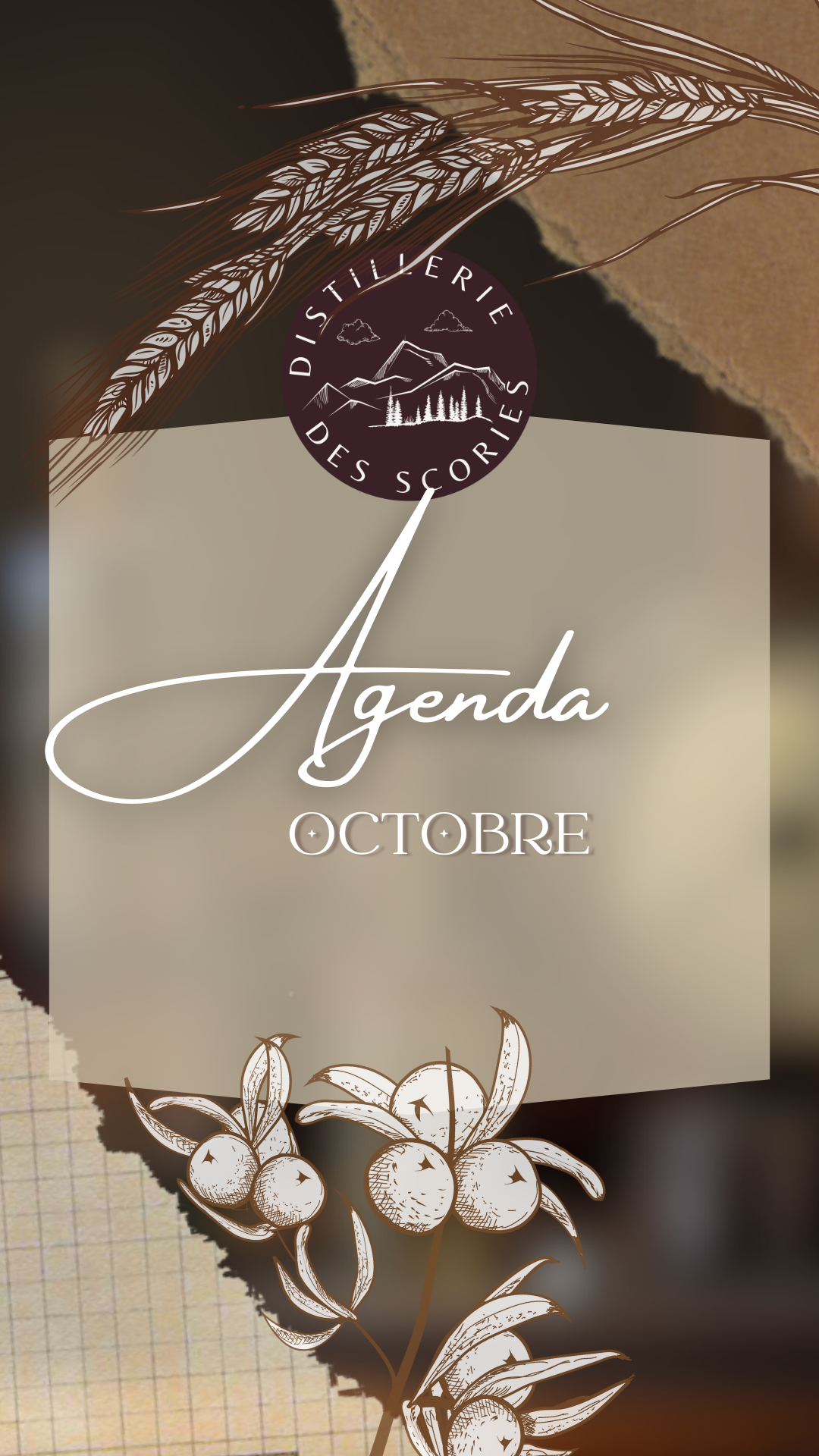 Agenda d'octobre de la distillerie des Scories